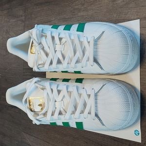 Adidas Original Superstar 82 'White Dark Green' Men's Leather Sneaker size 10.5